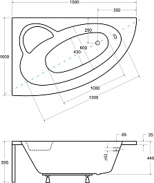 Besco Акриловая ванна Natalia 150x100 L – фотография-4